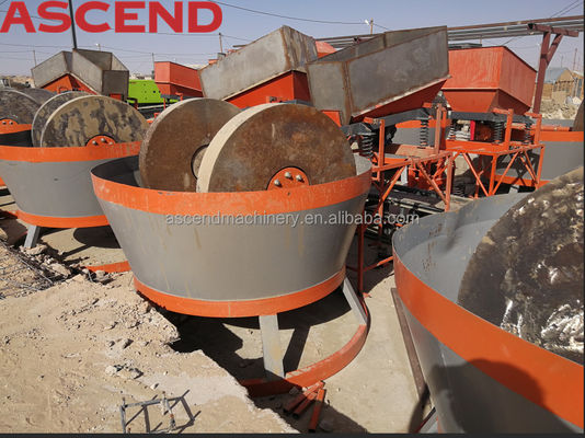 11200 Small Scale Rock Gold Grinding  Milling Machine Wet Pan Mill In Gold Processing Line
